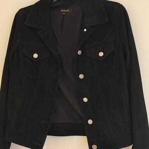 Quince Black Suede Button-Front Women’s Jacket